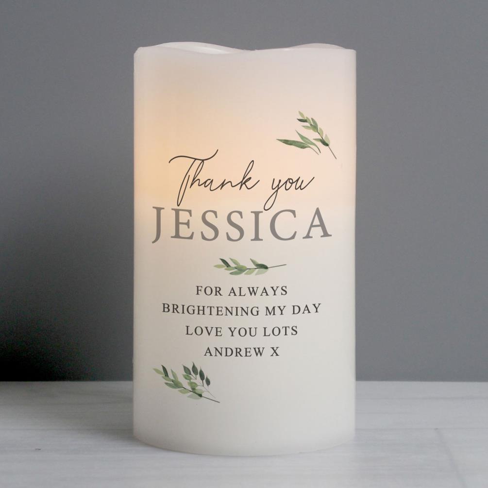 Personalised Botanical LED Candle Extra Image 1